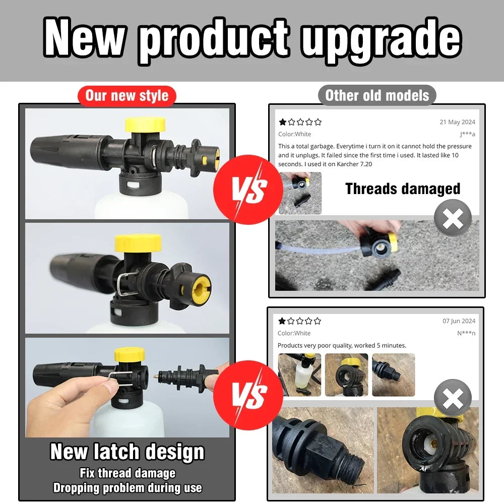 DRIVETIDY CO. Foam Cannon – Karcher-Ready, Foam-Obsessed