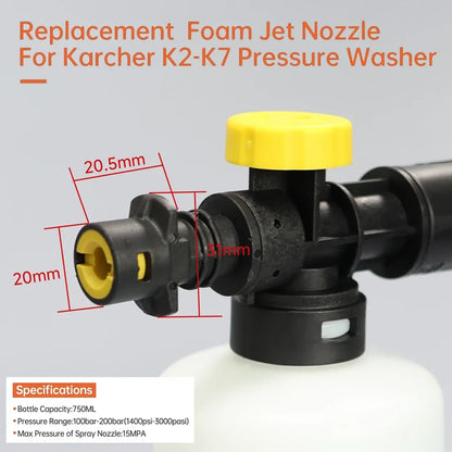 DRIVETIDY CO. Foam Cannon – Karcher-Ready, Foam-Obsessed